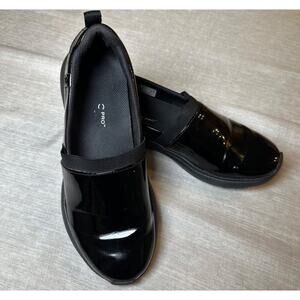 Vionic Pro Womens Fiona PNT Slip-On Shoes Size 8.5 Black Patent Leather Made In